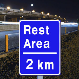 Özel Model yol işareti dinlenme kalınlaşmış alüminyum yansıtıcı işareti plaka ile ok emniyet uyarı trafik işareti - Product Image 4