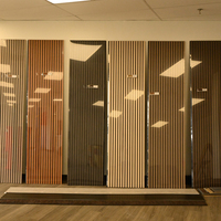Panneaux muraux acoustiques en bois, lambris décoratifs en PVC et placage MDF, absorbants le son en polyester, pour entrepôt américain