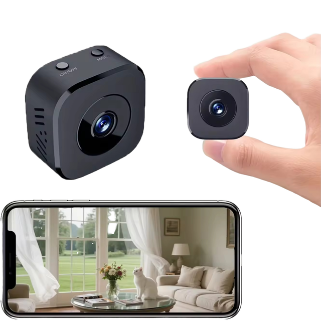 1080P Mini Security Camera with Night Vision Two-Way Audio Wide Angle Live View Video Recorder Supports SD Card Data Storage