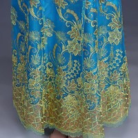 Robe de soirée longue traditionnelle chinoise pour femmes, style cheongsam, motif floral en dentelle, manches courtes, fibre de polyester, pour banquet, scène, qipao