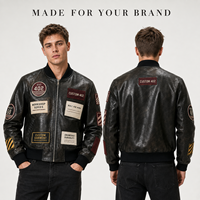 Blouson de motard en cuir PU lavé sur mesure pour homme, avec logo brodé personnalisé, style vintage, coupe oversize, fabrication OEM