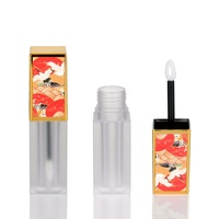Emballage cosmétique vide en plastique liquide carré ABS + AS 5ml pour tube de brillant à lèvres en noir dégradé