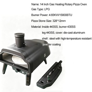 Parrilla <span class=keywords><strong>de</strong></span> Gas Portátil <span class=keywords><strong>de</strong></span> Alta Calidad <span class=keywords><strong>de</strong></span> 14 Pulgadas para Uso Comercial y Doméstico, Horno <span class=keywords><strong>de</strong></span> <span class=keywords><strong>Pizza</strong></span> Italiano con Piedra Giratoria - Product Image 2