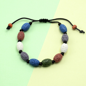 Perles En <span class=keywords><strong>Pierre</strong></span> naturelle Bijoux Huile Essentielle Diffuseur Réglable Couleur Mixte Tambour <span class=keywords><strong>Lave</strong></span> <span class=keywords><strong>Volcanique</strong></span> Perle Bracelet - Product Image 6
