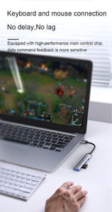 Station d'accueil <span class=keywords><strong>USB</strong></span> 3.0 en aluminium 4-en-1 pour <span class=keywords><strong>C</strong></span> vers <span class=keywords><strong>C</strong></span> et A vers A, 4 ports de charge et transfert de données - Product Image 5