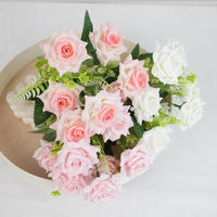 Neue Rosen-Bündel für Heimdekoration, 7-Köpfige Eckige Künstliche Seidenblumen für Hochzeiten und Events, Realistische Dekoration