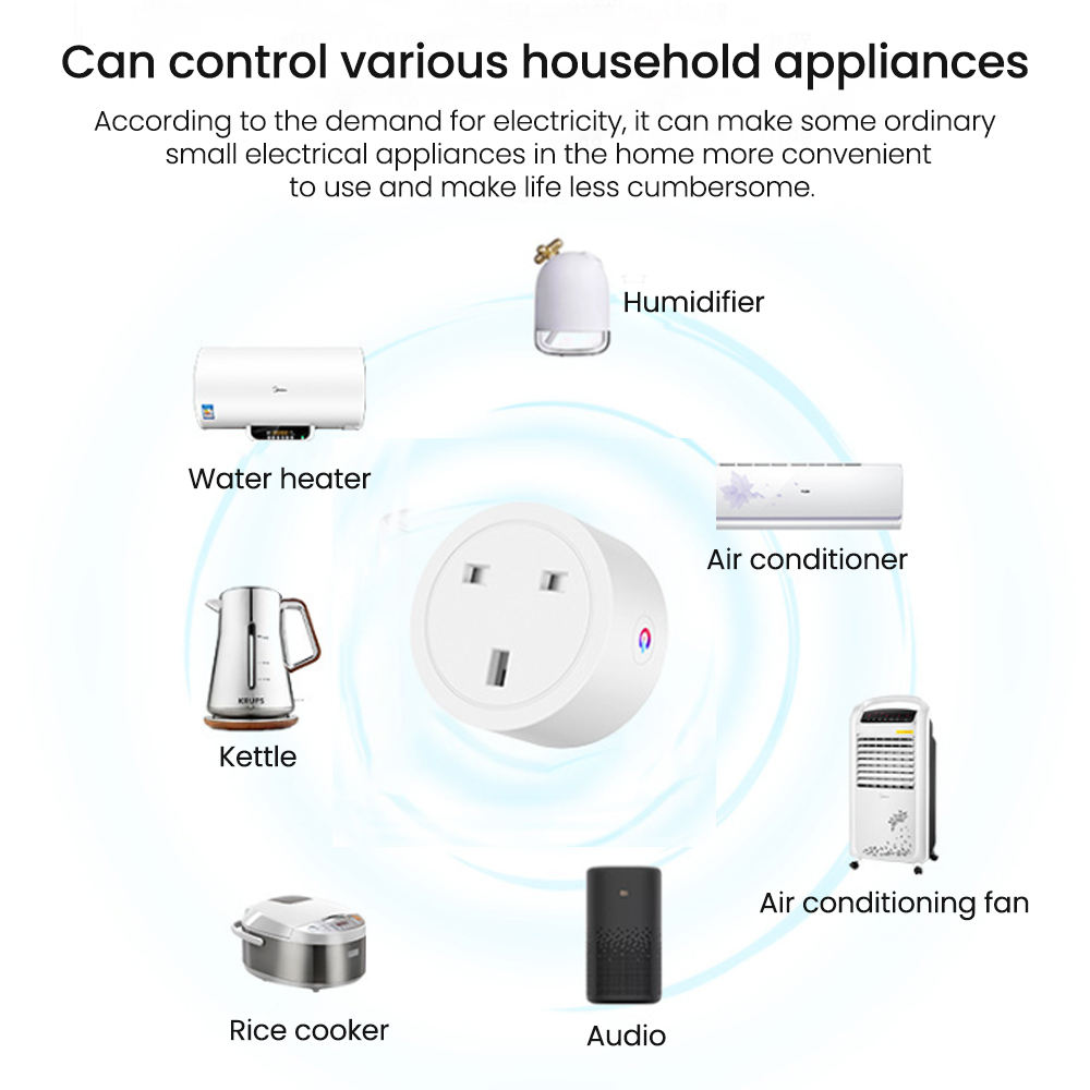 HONPNK Smart Life UK 16A Tuya ZigBee 3.0 Voice Control Energy Monitor Timer Wi-Fi Smart Plugs with Alexa & Google Home