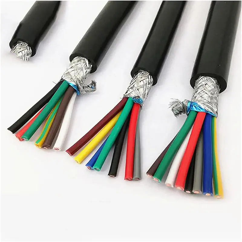 RVVP Câbles de communication en cuivre multiconducteurs de haute qualité 300V 0.5 0.75 1 1.5 2.5 4 6mm2 Fil de câble électrique flexible blindé