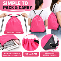 Sac à cordon personnalisé en polyester OEM avec coins renforcés, œillets métalliques et plusieurs couleurs pour événements, écoles et promotion
