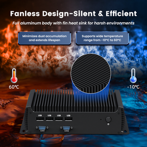 Intel Core I3 I5 I7 5th 7th 10th Gen 7200U Dual LAN RJ45 RS232 RS485 WiFi Fanless Industrial Mini Desktop PC Computer - Product Image 4