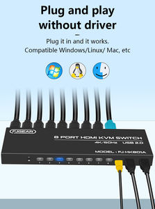 Conmutador KVM FJGEAR FJ-HK801 8x1 con USB <span class=keywords><strong>2.0</strong></span>, 8 Entradas y 1 Salida para Conmutación Manual 4K a 30Hz, Calidad 4K Nítida para Visualización Crítica - Product Image 6