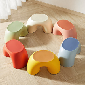 Rainbow Stool Plastic Round Thickened Non Slip Coffee Table For Home Living Room Bathroom Toilet Kids Use - Product Image 2