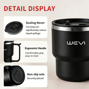 Nouvelle tasse carrée mignonne de 14 oz en acier inoxydable à <span class=keywords><strong>double</strong></span> paroi isolée sous vide pour enfants avec poignée et paille, logo et couleur personnalisables - Product Image 4