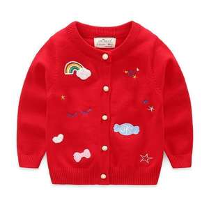 Suéter Cárdigan con Diseño de Cuello a Rayas para Niñas - Product Image 2