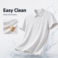 Camisa Polo JNEI para Hombre, Fácil de Limpiar, Manga Corta, Secado Rápido, Anti-Manchas, para Uniformes de Hotel, Restaurante y Hostelería