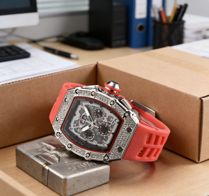 Montre de luxe pour homme de haute qualité, sertie de diamants, avec aiguille des secondes à six positions, multifonctionnelle, à quartz - Product Image 6