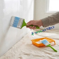 Brosse à rouleau industrielle personnalisée WINLASTOOLS avec manche en plastique, poils en 2 tailles, garantie de 3 ans pour la peinture murale, outil de bricolage