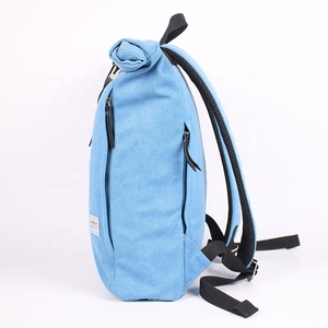 CHANGRONG Custom Unisex <strong>Canvas</strong> Roll Top Laptop <strong>Backpacks</strong> for Men Women - Product Image 3