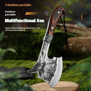 Hache de camping chinoise multifonctionnelle pour l'extérieur, pour la coupe de bois, l'ouverture de chemins en montagne, l'autodéfense, portable et montable sur véhicule - Product Image 2