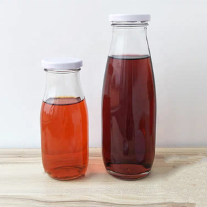 Refillable Clear 200ml 250ml 500ml Round Glass Milk Bottle <strong>1</strong> <strong>Litre</strong> Glass Drinking Bottle With Metal Lid for Juice Milk Beverage - Product Image 3