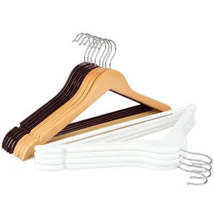 LINDON Wholesale Factory Price Natural Antique Wooden Coat Clothes Hangers for Cloths