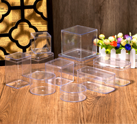 Boîte en plastique transparente carrée recyclable pour la pâtisserie, les mousses, les gâteaux, les bonbons, la gelée et les biscuits (vente en gros)