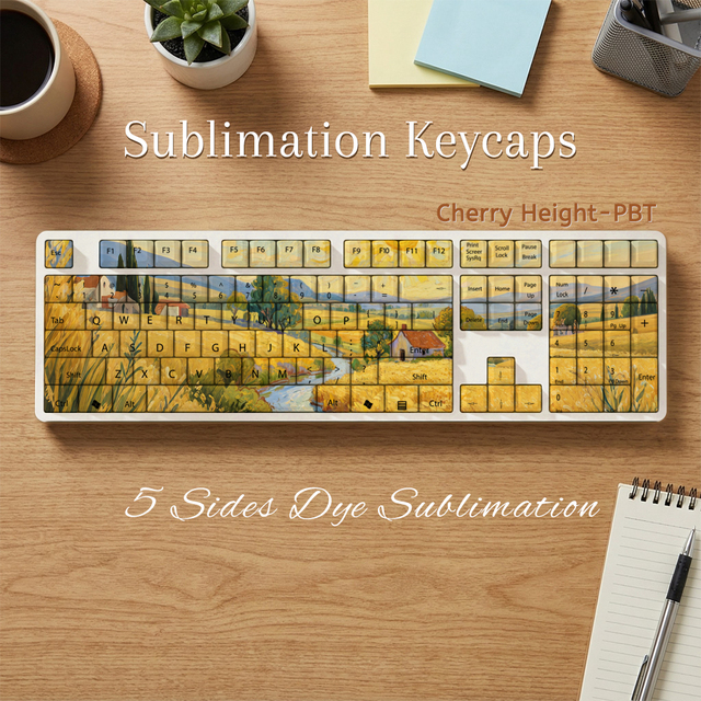 Sublimation Blank KeyCap Custom PBT Keycap 3D Film 108 Keys Set Cherry/XDA/M-OA Profile MX Switches Fit for Mechanical Keyboards
