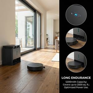 Aspirateur sans fil, puissance d'aspiration de 20000 Pa, 3 en 1 : balayage, lavage, aspiration humide et sèche, batterie de 5200 mAh, aspirateur robot - Product Image 5
