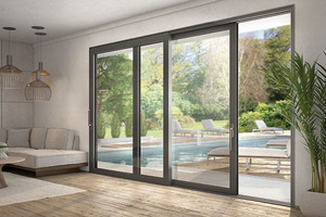 Fenêtres et portes coulissantes en aluminium à double vitrage anti-<span class=keywords><strong>ouragan</strong></span>, profilés personnalisés, vente chaude - Product Image 2