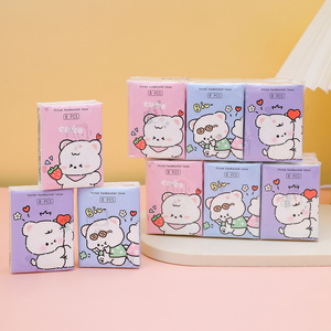 Pañuelos de bolsillo con estampado de dibujos animados personalizados, 3 capas, 9 Uds., pañuelo de oso blanco bonito, toalla de mano de <span class=keywords><strong>papel</strong></span> de alta calidad - Product Image 5