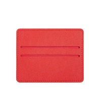 Dompet Kartu Nama & Tempat ID Kulit Sintetis - Dompet SIM Ringkas dengan Logo Embos Kustom