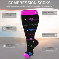 Chaussettes de compression extra larges pour hommes et femmes, taille plus, soutien gradué, chaussettes mi-hautes pour soulager les gonflements