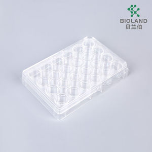 Bioland Plaque de culture cellulaire 24 puits stérile sans RNase/DNase Plat PETRi transparent à fond plat Fournitures de laboratoire PS Material - Product Image 2