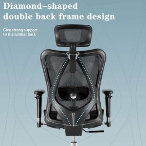 Chaise de bureau ergonomique pivotante M57 en maille avec dossier massant et support lombaire – Vente en gros - Product Image 5