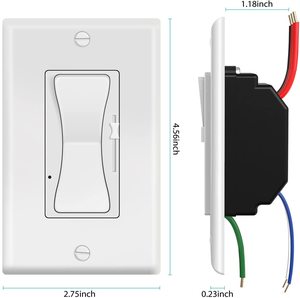 Keygma — interrupteur de lumière murale 600W avec certificat ETL, gradateur 60Hz, simple