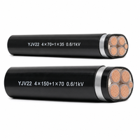 Câble électrique blindé en cuivre YJV22 0.6/1KV 4*70+1*35 avec isolation XLPE pour le câblage électrique des installations commerciales et industrielles