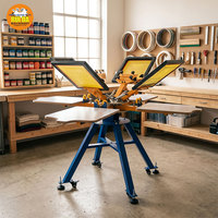 Máquina de Serigrafía Textil Ruida OEM/ODM, Máquina Manual para Serigrafía de Camisetas, 4 Colores, 4 Estaciones
