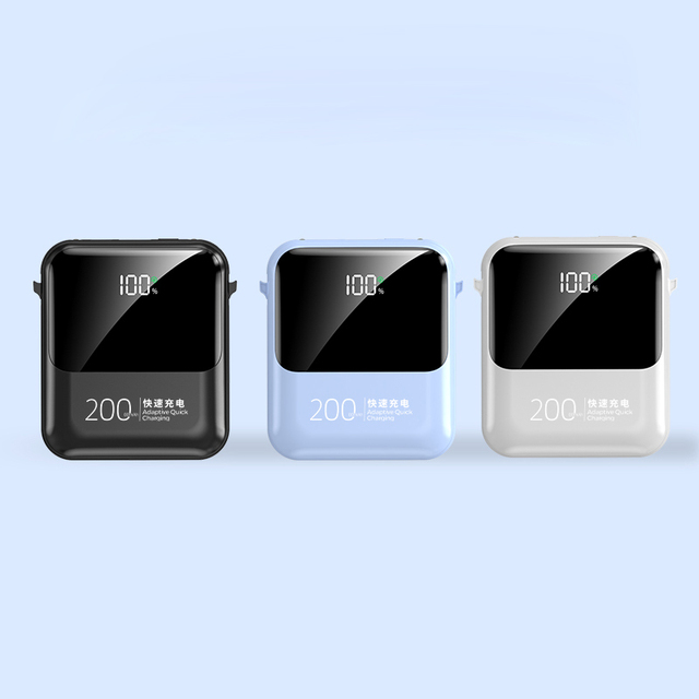 Portable 10000mah Power Bank for Phones Fast Charging Power Banks With Led Display Built-in Cables Mini Powerbank