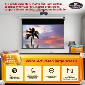 <span class=keywords><strong>VIVIDSTORM</strong></span> Écran de projection anti-lumière à grille noire pour projecteur laser TV à ultra courte focale, cinéma maison, fixation au plafond - Product Image 4