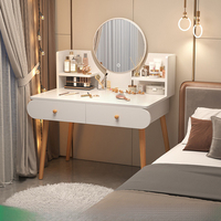 Coiffeuse de chambre moderne avec panneau lumineux, écologique et durable, petite armoire cosmétique intégrée pour appartement compact, Nouveauté 2026