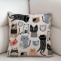 Housse de coussin décorative Kongyu Home Textiles, motif chat amusant, chaton de lait, dessin animé, animal, style bohème, pour la décoration intérieure des enfants
