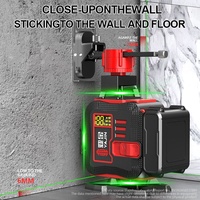 Niveau laser automatique 4D à 16 lignes avec faisceau vert et ligne croisée professionnelle pour un nivellement précis des sols