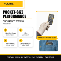   Multimètre numérique portable 101 CAT III 600V Protection IP40 Alimenté par batterie Garantie 1 an Testeur électrique