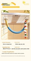Perchoir en plastique en forme de U pour perroquet, écologique, durable, coloré, barre de repos et de jeu, motif rayé tigre, pivoine, style moine, petit, anti-stress solaire