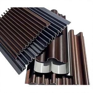 Tôles d'acier prélaquées laminées à froid, panneaux de toiture en métal ondulé en finition marron et gris - Product Image 1