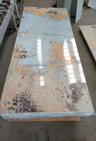 Panneau mural en feuille UV 1220x2440mm, panneau mural SPC effet marbre brillant, ignifuge B1, sans formaldéhyde E0, pour projets hôteliers, vente en gros
