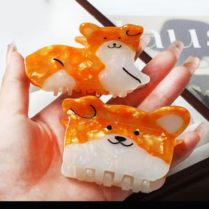 7.5cm dessin animé mignon <span class=keywords><strong>Corgi</strong></span> Haarklammer mode doux moyen acétate requin cheveux griffe tempérament personnalité cheveux accessoires - Product Image 3