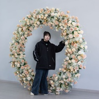 Direct van de fabriek: realistische zijden kunstbloemen boog in O-vorm voor Valentijnsdag aanzoek evenement decoratie, langdurig houdbaar