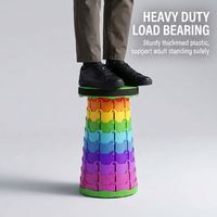 Siège de stand de marché personnalisé avec logo imprimé, coloris arc-en-ciel ou noir, pour stand de vente, présentoir de marché de rue, ou tabouret de marché vert