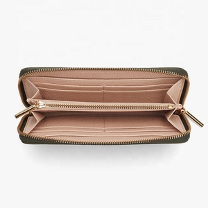 <span class=keywords><strong>Portafoglio</strong></span> lungo con cerniera in pelle di lusso di colore <span class=keywords><strong>verde</strong></span> scuro <span class=keywords><strong>portafoglio</strong></span> con pochette da <span class=keywords><strong>donna</strong></span> per <span class=keywords><strong>donna</strong></span> - Product Image 2